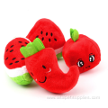 fruit shape interactive squeaky dog chew toy set